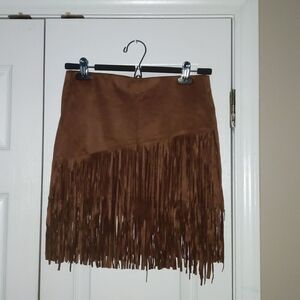 Staccato brown soft fringe skirt Sz S